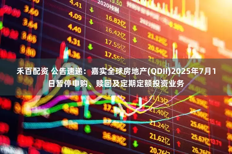 禾百配资 公告速递：嘉实全球房地产(QDII)2025年7月1日暂停申购、赎回及定期定额投资业务